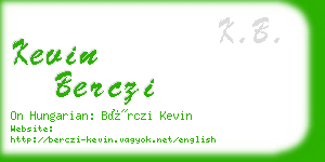 kevin berczi business card